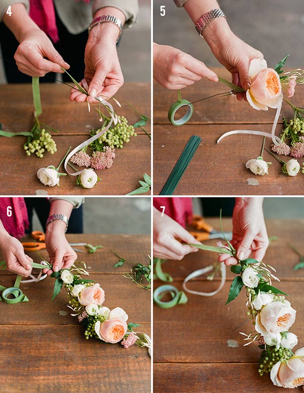 DIY corona de flores para boda