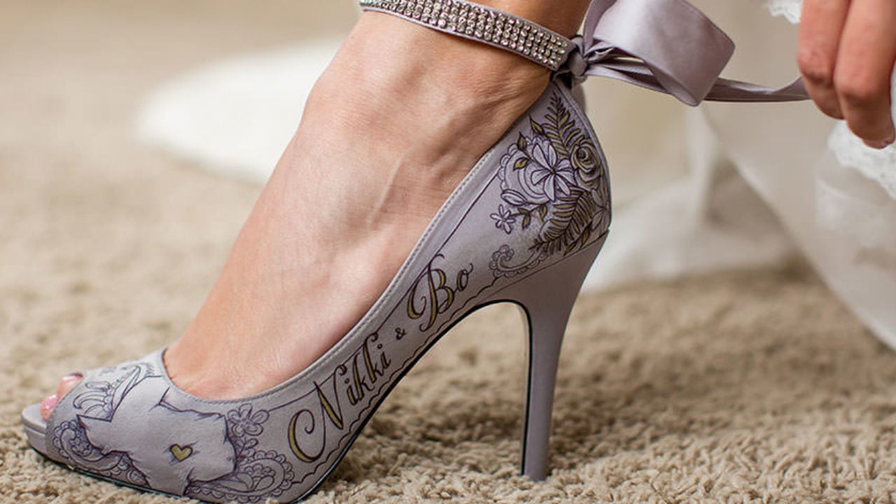 dígito Náutico Gobernable Zapatos de novia pintados a mano ¿Te atreves? | Espacio novias
