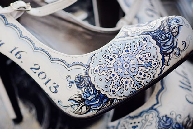 zapatos de novia pintados a mano