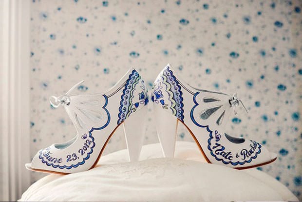 zapatos de novia pintados a mano